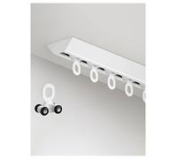 Rail de rideau coulissant ultra-fin for plafond, tringle à rideau de séparation de pièce avec patins et crochets(Milk,120cm/47.2in/3.9ft)