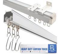 Rail de rideau de 2 mètres, rail de plafond pour rideaux, système de rails de rideaux à fixation murale ou plafond,Séparateur de pièce,Rail de rideau de plafond pour salon, chambre à coucher, douche