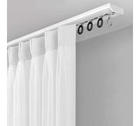Rail de rideau de 4 m rail de plafond for rideaux Rail De Rideau Robuste Rail for Rideaux En Aluminium Ultra-mince for Balcon, Porche, Studio, Camping-car, Placard(White,4m(13.1ft))