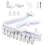 Rail de rideau de fenêtre en alliage flexible et pliable pour fenêtres en forme de L et de U, séparateur de pièce, accessoires de montage inclus - 5 m