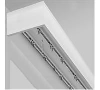 Rail de rideau de plafond à double rail avec boîte à cantonnière - Système de glissement silencieux et lisse pour une installation facile de la draperie, parfait pour la décoration de la maison et du