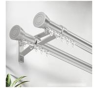 Rail de rideau de plafond à double voie - Tringle romaine en alliage d'aluminium pour séparateur de pièce, lit superposé, baie vitrée et véhicule récréatif - 5 m avec poulie (blanc)