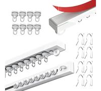 Rail de Rideau de Plafond AutoadhéSif, Montage Plafond ou Mur - Sans PerçAge Ni Vis Ni Outils, Rail SéParateur de PièCe pour Camping-Car Placards FenêTres et Portes(2.1M)