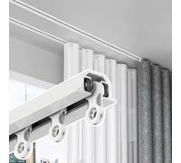 Rail de rideau de plafond caché, réglable de 1,5 m à 5,4 m, rail de douche à roulement lisse, design durable et robuste, parfait pour les rideaux et les rideaux de douche, installation facile