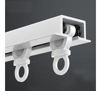 Rail De Rideau De Plafond Dissimulé 1-5 M, Rail Coulissant Simple en Aluminium Encastré, Rail De Rideau Silencieux pour Chambre À Coucher/intimité/Dressing/séparateur De Pièce(White,3.90M)