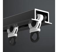 Rail De Rideau De Plafond Dissimulé 1-5 M, Rail Coulissant Simple en Aluminium Encastré, Rail De Rideau Silencieux pour Chambre À Coucher/intimité/Dressing/séparateur De Pièce(Black,4.0M)
