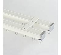 Rail de rideau de plafond en aluminium bleu de 240 cm, système de double rail pour séparateur de pièce, montage mural ou de plafond, parfait pour la décoration de la maison, Riel De Cortina De Techo