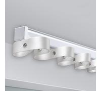 Rail De Rideau De Plafond En Aluminium, Rail De Rideau Lourd Avec Poulies Silencieuses, Muet Rideau Rail Pour Le Salon Chambre À Coucher Plafond Suspendu Ensemble De Rails De Plafond(180CM(5.9FT))