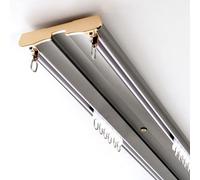 Rail De Rideau De Plafond En Aluminium Tringle À Rideaux Silencieuse Rails À Double Rangée Résistante Avec Poulie Pour Chambre Salon Diviseur De Pièce Facile À Installer(Gray,280cm)