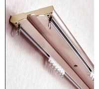 Rail De Rideau De Plafond En Aluminium Tringle À Rideaux Silencieuse Rails À Double Rangée Résistante Avec Poulie Pour Chambre Salon Diviseur De Pièce Facile À Installer(Rose gold,190cm)