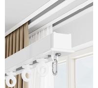 Rail De Rideau De Plafond Encastré, Système De Tringle À Rideau Caché, D'intimité Montée Au Plafond, Aluminium, Robuste, Ensemble De Rails De Plafond Suspendu Coulissants(150cm/4.9ft)