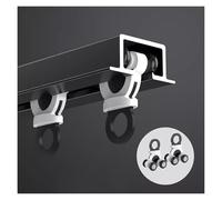 Rail de Rideau de Plafond, Ensemble de Rail de Rideau de Plafond Invisible Ultra-Mince, Rail de séparation de pièce encastré pour Chambre, Bureau, Salon - Rails de Rideaux Noirs pré-assemblé