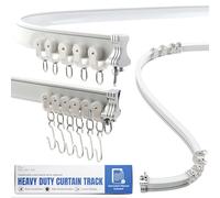 Rail de rideau de plafond flexible en aluminium de 4,9 m, support mural | Rail de rideau pliable qui se plie facilement et longueur réglable, système de glissement lisse pour baies vitrées