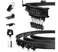 Rail de rideau de plafond flexible et pliable - Support mural incurvé - 3 m - Pour rideau de plafond - Pour séparateur de pièce de camping-car