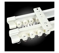 Rail de Rideau de Plafond Flexible Rideau de 1-3 mètres Double piste Courbe Rail Balcon Slide Guide guidage Playable Pochette Polonais(B Side mount,1 Meter)