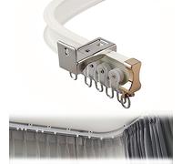 Rail De Rideau De Plafond Flexible Système De Rail De Rideau Incurvé Tringle Rideau Flexible, Rail pour Rideaux Séparateur De Pièces pour Rail De Rideau avec Système De Rideau (Color : White, Size :