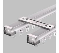 Rail de rideau de plafond for plus d'intimité, rail de rideau for montage au plafond, système de rail de séparation de pièce élégant, rail de rideau de salon(Silver,14ft/4.3m)