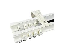 Rail de rideau de plafond incurvé, double rail de rideau de 1 à 3 m pour balcon et fenêtre, guide coulissant, système de rideau pliable (montage latéral B, 1 m)