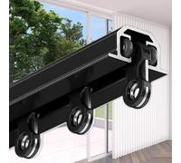 Rail de Rideau de Plafond Invisible - Rail encastré Silencieux en Aluminium Nano de 4 m pour Salon, Chambre et cloisons - Design Noir élégant, Essentiel pour Une décoration intérieure Modern