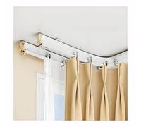 Rail de rideau de plafond moderne à double courbure, tringle coulissante de 1,8 m pour rideaux, rail de traitement de fenêtre facile à installer, design flexible pour salon et chambre, finit