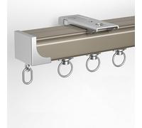 Rail de Rideau de Plafond, Patins à roulettes Marron pour Rideaux - Kit de Suspension de Rideaux Plafond/Mur pour Salon, Chambre, Douche, hôtel, Dressing - Système de Tringle de séparation e