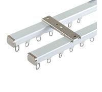 Rail de rideau de plafond pour baies vitrées silencieuses et lisses en aluminium, polyvalent pour les douches ovales, les fenêtres de salle de bain et les installations d'angle, facile à utiliser.