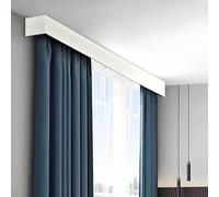 Rail De Rideau De Plafond Pour Fenêtre, Coffre À Rideaux 3 En 1 Avec Double Rail Et Tringle, Amovible Et Coulissant, Pour Baie Vitrée, Séparation De Pièce Et Intimité(White ceiling,290cm(2*145cm))