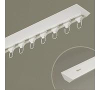 Rail de rideau de plafond pour séparateur de pièce, baie vitrée, rail de plafond pour camping-car, tringle à rideaux avec glissement lisse, tringle à rideau invisible, blanc/noir (couleur : blanc, tai