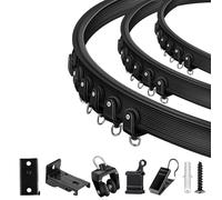 Rail de rideau de plafond, rail de rideau flexible et pliable de 3,7 m pour tringle à rideau, montage mural, système de rail coulissant pour camping-car, baie vitrée, séparateur de pièce