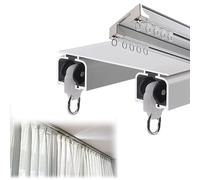 Rail de rideau de plafond silencieux avec roulettes double canal en aluminium blanc coulissant lisse, installation facile, solution parfaite pour la décoration de la maison