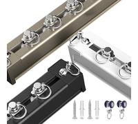 Rail de rideau de plafond silencieux en aluminium pour montage au plafond/mur, séparateur de pièce et porte coulissante pour plus d'intimité, design droit, blanc (montage latéral)