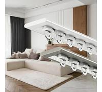 Rail De Rideau De Plafond Ultra-Fin, Rails Pour Rideaux Coulissants En Aluminium, Room Divider Rail De Rideaux, Pour Maison Bureau, Facile À Installer(Champagne,5.0m/16.4ft(4 * 125cm))