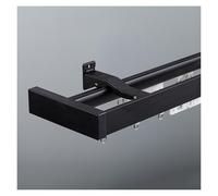 Rail De Rideau Double Avec Chariot Magnétique, Plafond/mur, Tringle À Rideau En Aluminium, Coulissement Silencieux Pour Rideaux Et Voilages À Domicile Ou En Camping-car(Black-wall,270cm(2*135cm))