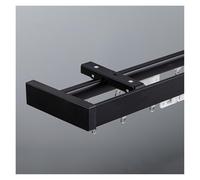 Rail De Rideau Double Avec Chariot Magnétique, Plafond/mur, Tringle À Rideau En Aluminium, Coulissement Silencieux Pour Rideaux Et Voilages À Domicile Ou En Camping-car(Black-Ceiling,460cm/4*115cm)