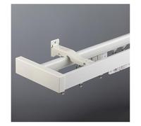 Rail De Rideau Double Avec Chariot Magnétique, Plafond/mur, Tringle À Rideau En Aluminium, Coulissement Silencieux Pour Rideaux Et Voilages À Domicile Ou En Camping-car(White-wall,230cm(2*115cm))