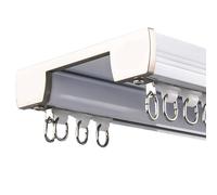 Rail de Rideau Double en Aluminium pour Plafond, Kit de Rail Lourd pour Salon, Salle de Bains, Chambre à Coucher Cloisonné, A-300cm