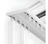 Rail de Rideau Double, Fixation Plafond, Rail Ultra-Mince pour Rideaux, avec Accessoires, pour Bureaux, Maisons, hôtels, Camping-Cars, écoles (Quatre Roues, 260 cm)