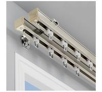 Rail de rideau double robuste - Rail de plafond droit pour une draperie lisse, installation facile, parfait pour la décoration de la maison et du bureau, durable, réglable, design moderne