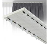 Rail de Rideau Double Robuste, Rail de Plafond Silencieux et Invisible, 120/170/250/350/470/500 cm, séparateur de pièce, Alliage d'aluminium Robuste, Blanc (Taille : 400 cm)