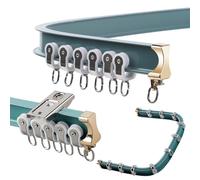 Rail de Rideau en Alliage d'aluminium, courbé et Droit, Rail Flexible, séparateur de pièce pour Salon, Galets de Suspension incurvés Silencieux de Type L/U pour fenêtres en Baie, pour Rideau