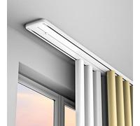 Rail de rideau en alliage d'aluminium Nano Silence - Double rail lourd pour salon et chambre à coucher - 2,4 m de long