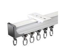 Rail de rideau en aluminium blanc 3,2 m pour baie vitrée, plafond/mur/porte. Longueurs réglables : 70 600 cm, parfait pour rideaux et rideaux.