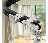 Rail de Rideau en Aluminium Flexible à la Main - Fixation au Plafond ou au Mur - Rails de Plafond Droits ou Courbes, pour Rideaux de fenêtre, séparateur de pièce de Camping-Car ou Rideau de
