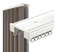 Rail De Rideau En Aluminium Montage Muraux Et Au Plafond Tringle Rideau À Silencieuse Double Rangée Pour Salon Chambre À Coucher Séparation De Pièce(White,240cm)