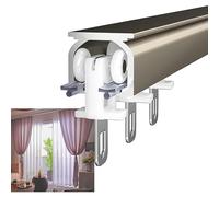 Rail De Rideau En Aluminium,Rails De Rideau De Fenêtre Robustes, Système De Rail De Plafond,Tringle Rideau Extérieur Gazebo Porte De Patio Système De Rail Pour Rideaux, 50-600 cm (Color : Champagne,