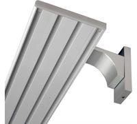 Rail de rideau en aluminium ( support mural inclus ) argenté "4 coulisses" 480cm ( 4x120cm )