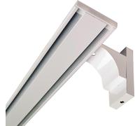 Rail de rideau en aluminium ( support mural inclus ) blanc "2 coulisses" 480cm ( 4x120cm )