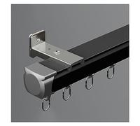 Rail de Rideau Extra Long Support Mural Robuste, 32 29 26 23 19 16 14 13 pieds, Rail de Rideau extérieur intérieur Canaux de Tringle à Rideau en Aluminium Simple avec raccords (Couleur : Noi