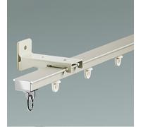 Rail De Rideau Fixé Au Plafond Ou Au Mur pour Plus D'intimité, Rail À Rouleaux Séparateur De Pièce avec Roulette, Ensemble De Rails Coulissants pour Rideaux(Wall Installation,4.50M)