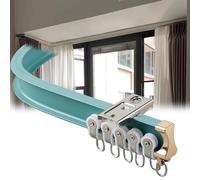 Rail de Rideau Flexible 100-660 cm pour Rideaux de Douche, Rails Droits/Courbes, avec roulettes, coulissement Fluide, conçu pour Suspendre des Rideaux Lourds, Fixation Murale.